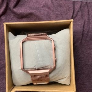 Never used. Fitbit Blaze pink metal watch band